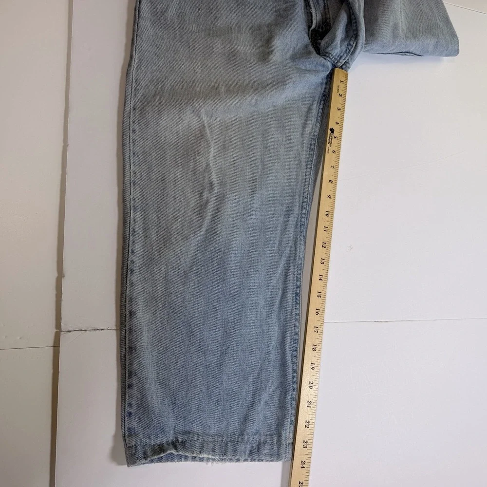 Levi's 550 Cropped Jeans Mens 38x29 Blue Denim Cotton Distressed Relaxed Fit